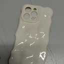 XIZYO for iPhone 16 Pro Max Case 6.9 Inch Cute Wave Pattern Aesthetic Phone Case 3D Curly Wavy Shape Plating Glitter Bling for Women Girls Soft Bumper Silicone Shockproof Case, Cream Beige