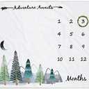 Yoothy Baby Monthly Milestone Blanket for Boy Girl Gender Neutral Gift for Baby Shower, Mountain Blanket for Newborn Picture, Wreath &12 Stickers Included, Soft Flannel Blanket 45''x40''
