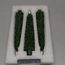 Homemory 3 Pcs Christmas Tree Candles with Remote, Waxy Flameless Taper Candles Flickering, Green LED Candlesticks Battery Operated for New Year Celebration Holiday Decorations 9.7 Inches