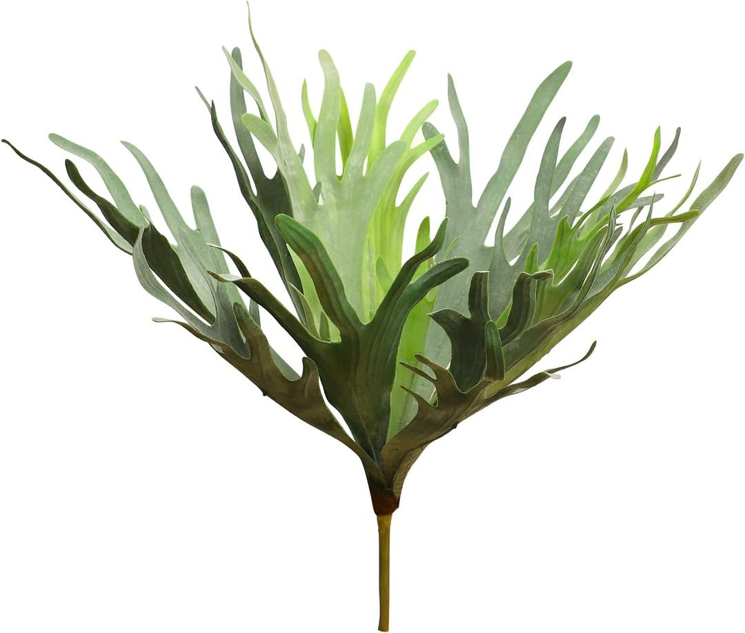 Velener Artificial Staghorn Fern Plants Without Pot-20.9 Inches, Unique Waterproof Faux Staghorn Fern for Garden, Fall Autumn Decoration 