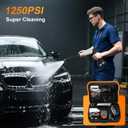Cordless Pressure Washer Battery Powered,Portable Power Washer with 2pcs 4.5Ah 21V Battery&Charger & 6-in-1 Nozzle,2 Power Level & on/Off Button,Handheld Pressure Washer for Car,Home,Garden Patio