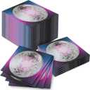 Disco Ball Cocktail Paper Napkins 6.5 x 6.5 Inches Disposable Paper Napkins Dessert Beverage Napkin Disco Party Decoration for 60 Pcs 70s 80s 90s Party Wedding Birthday