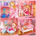 Huge Dollhouse for Girls Large Pretend Play Doll House for Kids(Lights not Included)