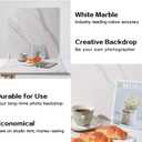 BEIYANG 2 Marble 24x24 Inch Photography Backdrop Boards with 2 PCS Bracket for Flat Lay or Food Photography Background Marble and White Backdrop Photo Table Backdrop