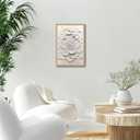 skysoon Abstract Floral Wall Art on White Canvas with Wooden Frame Acrylic Style Flower Painting Print, Modern Minimalist Picture Wall Decor 16x24 Inch