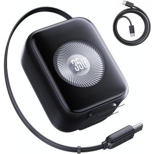 THREEKEY USB C Retractable Wall Charger for Travel, 35W GaN3 Turbo Dual Type C Port Charger Block PD Fast Charging Wall Plug Foldable for iPhone 16 15 Pro Max iPad Pro Air Samsung S25 Tablets Pixel