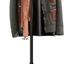 THRONKENGER Industrial Coat Rack,Metal Pipe Coat Rack Stand Freestanding with 6 Hooks,Heavy Duty Coat Tree Sturdy Coat Racks for Entryway, Hallway, Bedroom (Black)