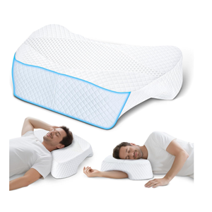 SAHEYER Side Sleeper Pillow with Arm Hole, Upgraded Memory Foam Shoulder Pillow for Neck Pain Relief, Adjustable MultiAngle Arm Tunnels Support for Adults PressureFree Sleep (White)