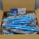 Loyoda Folding Walker with 2 Skis and 5" Wheels, Lightweight Walkers for Seniors and Adults, Supports Up to 350 Pounds, Adjustable Height, Compact Standard Walker, Blue