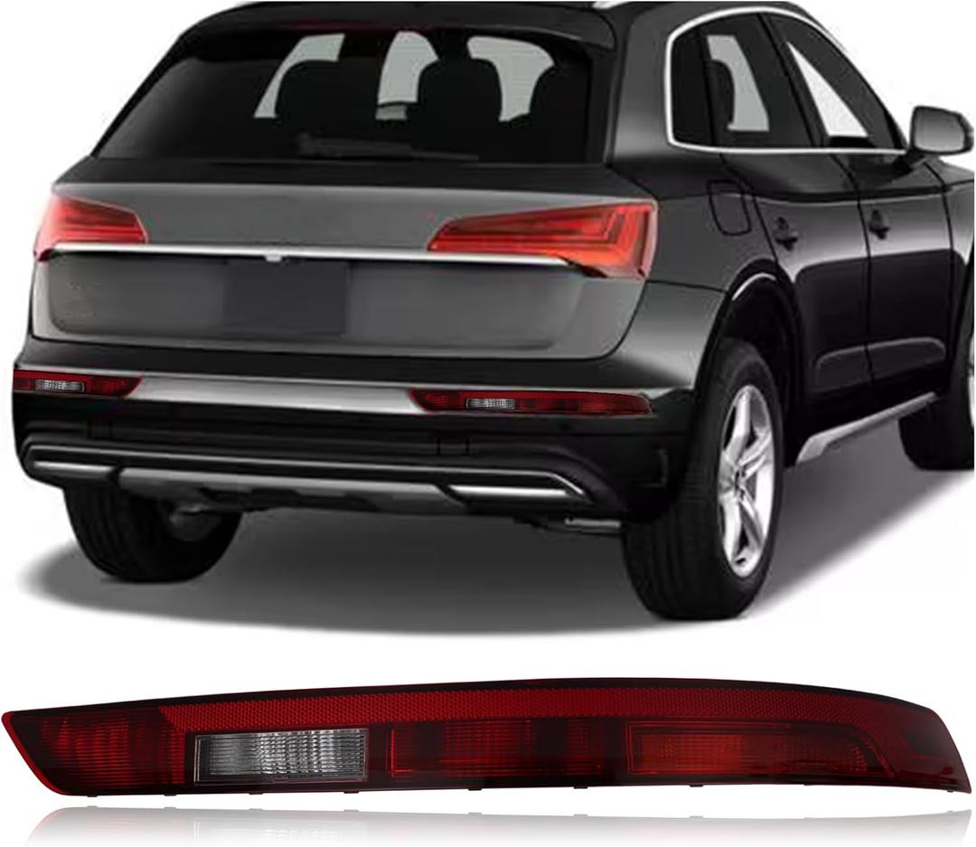 Rear Bumper Brake Tail Light Kit Compatible with Audi Q5 SUV 2018-2023 Right Passenger Side Lower Rear Tail Fog Lamp Replace (Right passenger side)