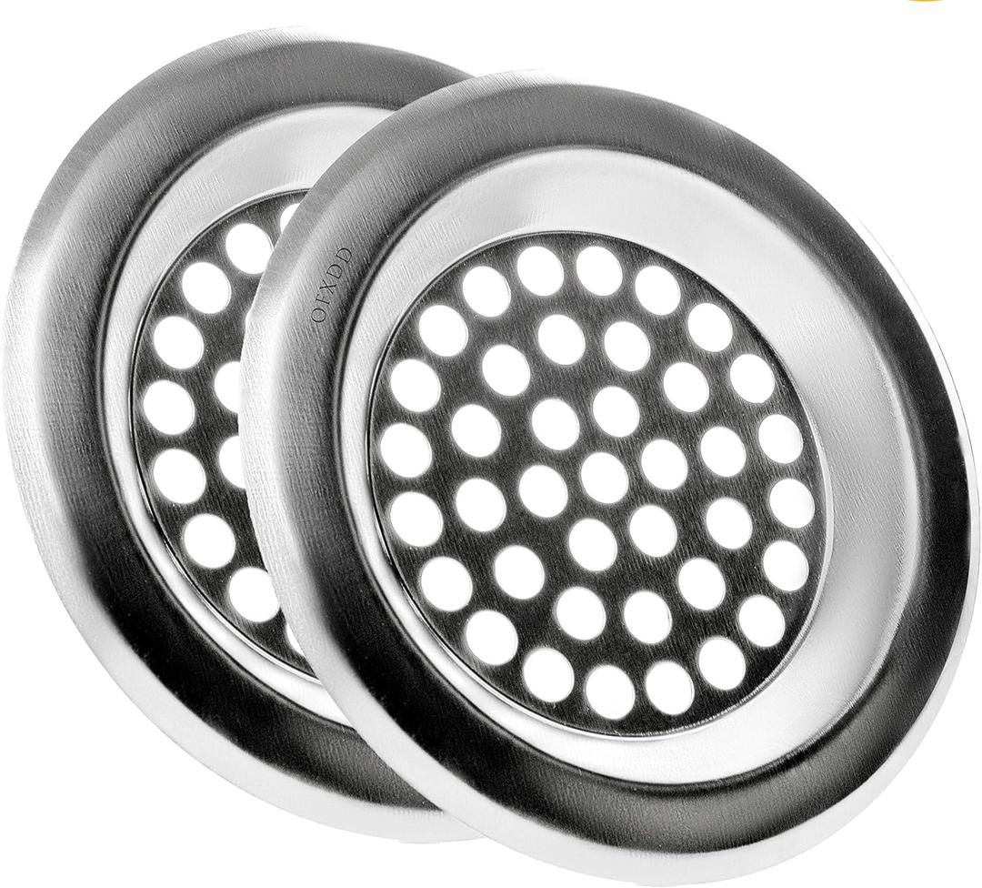 OFXDD Shower Drain Cover Hair Catcher 3", Metal Strainer Sink, Pop Up Drain Protector, Drain Catcher Shower, Drain Cover (Pack of 2)