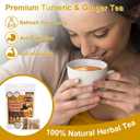 EBANKJ Turmeric and Cinnamon Tea Bags - 60 Herbal Tea Bags - Caffeine-Free, Sugar-Free, Naturally Relieves Stress and Boosts Immunity - Handcrafted Health Tea