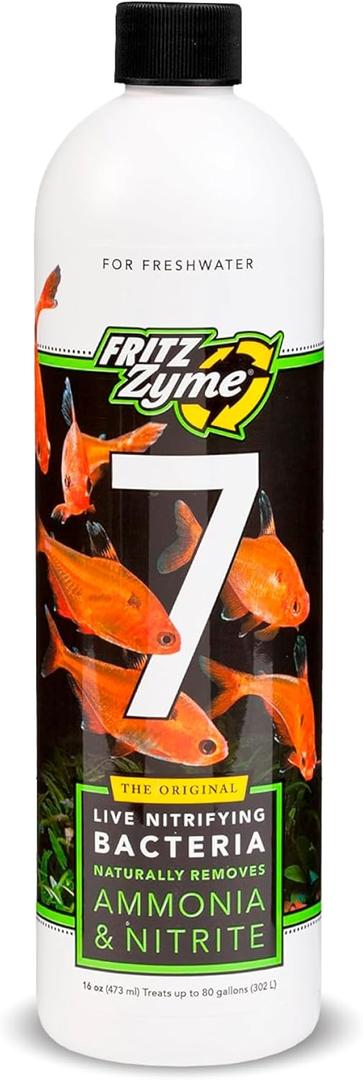 Fritz Aquatics FritzZyme 7 Live Nitrifying Bacteria Naturally Removes Amonia & Nitrite for Freshwater Fish (16-Ounce)