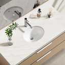 Enbol 13x10 inch Undermount Bathroom Sink - Oval Bathroom Sink White Ceramic Vessel Lavatory Basin with Overflow, Countertop Vanity Sink ECU1310