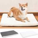 EMPSIGN Dog Bed Crate Pad for Medium Dogs, Deluxe Fluffy Plush Machine Washable Dog Mat, Crate Pet Beds with Removable Waterproof Cover, Sleeping Mat Cushion Bed, 29inch X 18inch X 3, White