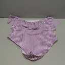 VIMPUNEC Ruffle One Shoulder Swimsuits for Women Cute High Waisted Two Piece Bathing Suits, L