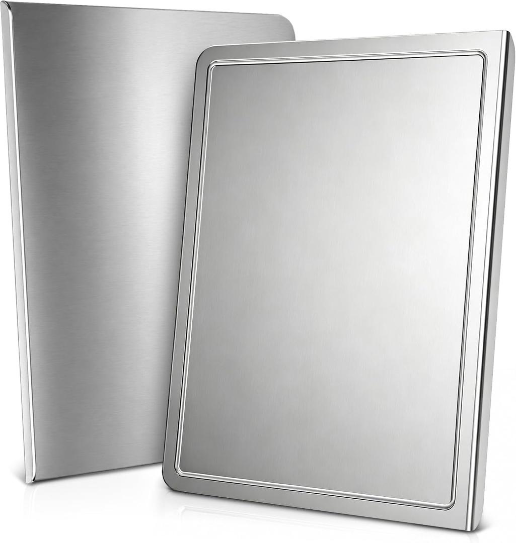 Stainless Steel Cutting Board with Built-in Groove (40x30cm/15.7x11.8 Inch)