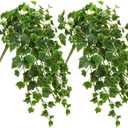 Hollyone 2pcs Artificial Hanging Plants 24" Fake Ivy Vine Faux Ivy Leaves Hanging Plant Greenery for Wall House Room Patio Indoor Outdoor Home Shelf Office Wedding Decor (Small-2 Pack, Small-style 1)