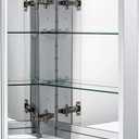 Fundin Aluminum Bathroom Medicine Cabinet with Framless Double Sided Mirror Door15 Inch x 24 Inch Recess or Surface Mount, Silver