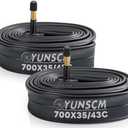 700C Bike Tubes 700x35C/38C/40C/42C/43C (35/43-622) 700C Bicycle Tubes- Premium Butyl Rubber, Compatible Road, Gravel, Mountain, Hybrid Bike Tire Tubes AV48mm Schrader Valve 2-PCS (G-145)
