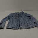 luvamia Women's Basic Button Down Stretch Fitted Long Sleeves Denim Jean Jacket (Large)