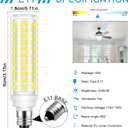 E11 LED Bulb Dimmable,100W Halogen Bulbs Equivalent,T4 Mini Candelabra LED Bulb Dimmable 10W 1000LM,Daylight White 6000K,120V 75W 100W JDE11 LED for Ceiling Fans,Chandeliers,Cabinet Lighting, 2 Pack