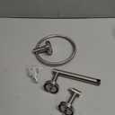 Brushed Toilet Paper Holder & Towel Ring SUS304 Stainless Steel 2pc Bathroom Hardware Set with Double Post Pivoting Toilet Paper Roll Holder Wall Mount & Bathroom Towel Holder Set