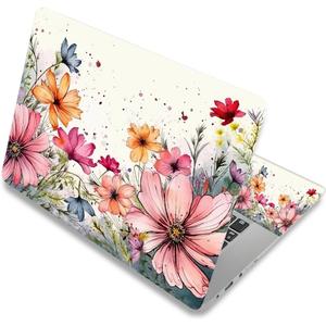 ARTSO Laptop Skin Sticker Cover Decal, 12 13 13.3 14 15 15.4 15.6 inch Laptop Vinyl Skin Sticker Cover Notebook/Notebook/PC Art Protector, Pink Flower Plant