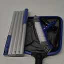 Pool Cleaning Kit, 14.5'' Pool Brush Head & Ultra Fine Mesh Pool Skimmer Net with Pole, Aluminum Frame Pool Net Skimmer & Pool Brush with Pole,Pool Net & Pool Brushes for Cleaning Pool Walls with Pole