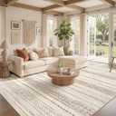 Boho 9x12 Area Rug Living Room Rugs Machine Washable Brown