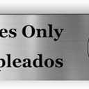 Self Adhesive "Employees Only/Sólo Empleados" Sign | Metallic Silver | Easy Peel & Stick | Bilingual English & Spanish | 7.4"x1.9"