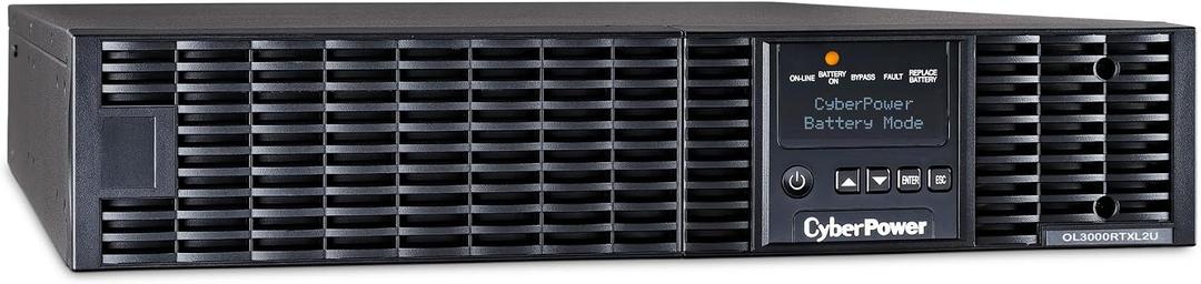 CyberPower OL3000RTXL2U Smart App Online UPS System, 3000VA/2700W, 7 Outlets, 2U Rack/Tower
