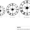 LEIKE 24" Modern Large Wall Clocks,Vintage, Round,Silent Non Ticking,Battery Operated,Silver Metal Roman Numerals Clock for Living Room/Bedroom/Kitchen Decor