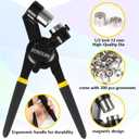 Heavy Duty Grommet Tool Kit with 1/2 Inch Die and 300 Sets of 12MM Grommets,Handheld Manual Eyelet Tool Rivet Press Punch Pliers for Leather Canvas Fabric