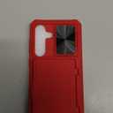 ATATOO for Samsung Galaxy S24 Case with Card Holder (Store 4-5 Cards) & Slide Lens Cover & Kickstand, [Military Grade Drop Protection], Hard Silicone Wallet Case for Samsung S24 6.2" 2024, Red