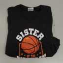 Sister Of The Birthday Boy Basketball Theme Bday Party T-Shirt, Small, Black