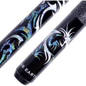 58 inch Hand-Painted Series 2-Piece Billiard Pool Cue Stick with Irish Linen Wrap (19oz, Black)