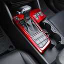 Compatible with 2023 2024 2025 2026 Kia Sportage Accessories Grain Car Manual Gear Shift Panel Cover Interior Trim (Red)