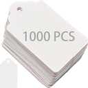 1000PCS White Blank Unstrung Price Tags, 1.75 x 1.093 Inches - Premium Quality Durable Paper Hang Tags for Clothing, Retail, Yard & Garage Sales, Ideal for Gift Labeling and Sale Pricing