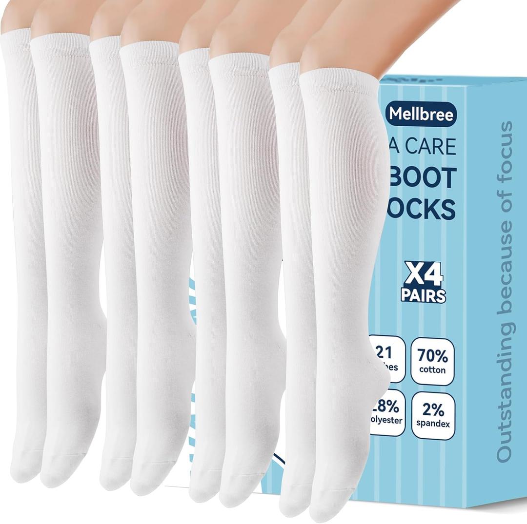 Mellbree Walking Boot Socks, Walking Boot Liner Black & White & Grey Three Colours to Choose (One Size)