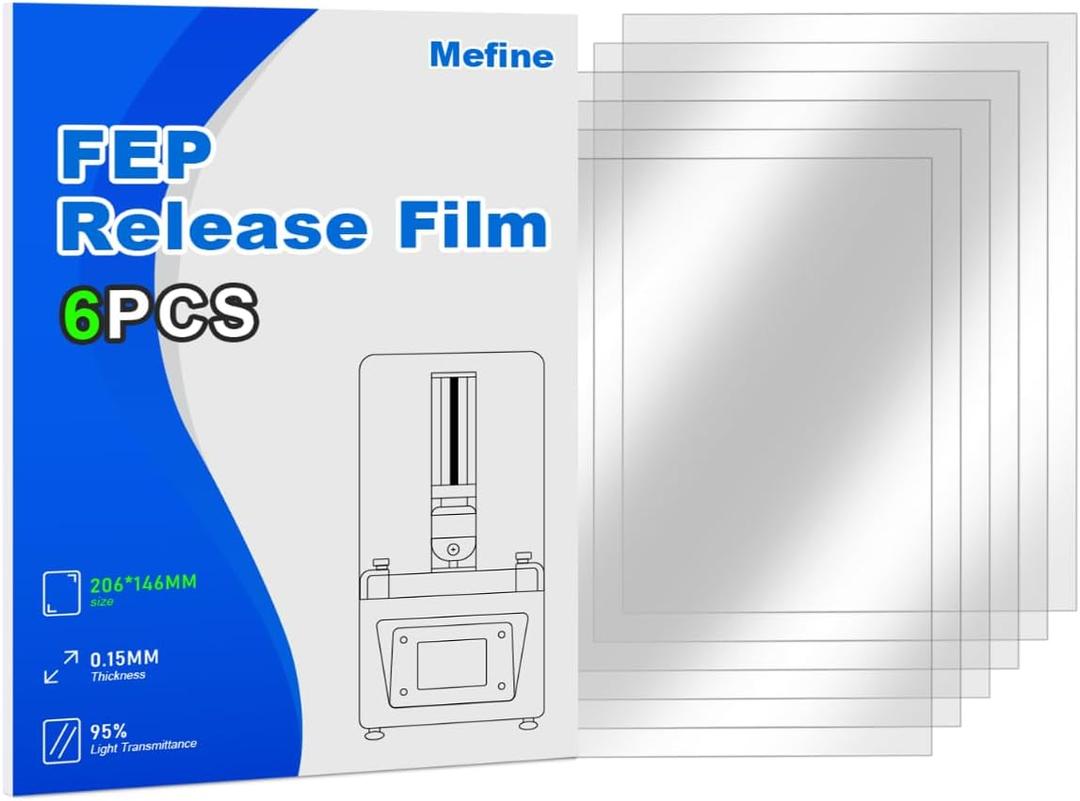 5PCS FEP Film 200x140x0.15mm for ANYCUBIC Photon, Photon S, Mono 4K, ELEGOO Mars 2 Pro, Mars 3, Mars 3 Pro, Phrozen Sonic Mini 4K, Creality Halot-one, LD-002H LCD 3D Printer Resin Fep Replacement