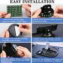 Multifunction Car Dashboard Anti-Slip Mat with 360° Rotating Adjustable Phone Holder, Multi Organizer Pad for Phones, Keys,Black