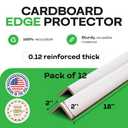 IDL Packaging 2 x 2 x 18 Cardboard Edge Protector (Pack of 12) - Corner Protectors for Shipping, Storage, & Moving Reinforced Corner Guard Protection for Pallets, Wall Corners, & Furniture