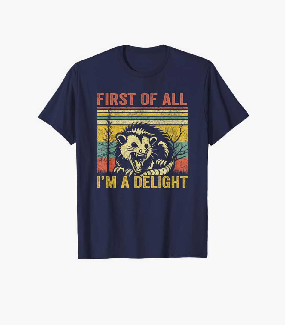 First of All I'm A Delight T-Shirt, Navy Blue, XL