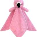 Baby Pink Flamingo Soft Stuffed Animal Security Blanket, Plush Flamingo Character Lovey Blanket, Baby Shower/Nursery Gift, Newborn Infant Toddler Snuggle Blankie for Girls Boys, 14 Inches
