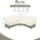 Okcool Outdoor Sectional Cover,Curved Patio Furniture Covers for 5-7 Seater Outdoor Furniture Couch,190"(Back Arc Length) / 126"(Front Arc Length) x 32"(Deep), White&Grayish Green