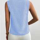 SOLY HUX Women's Work Outfits V Neck Sleeveless Blouses Summer Casual Tank Tops Business Office Dressy Striped Shirts (M)