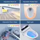 Combier CMA210S-B Bidet Toilet Seat with Heated Seat, Turbo Wash, Warm Water & Air Dryer Wireless Remote + Side Panel Control(Elongated)
