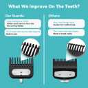 Clipper Guards Set Compatible with Most Wahl Clippers, -1/16" to 1", 12 Piece Set, Black Color, New Version