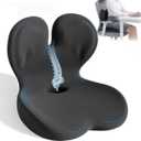 Memory Foam Seat Cushion,Orthopedic Ergonomic Seat Cushions for Tailbone,Sciatica, and Back Pressure Relief,L-Shaped Design & Adjustable Strap,Lumbar Support Pillow for Office,Car,Desk Chair